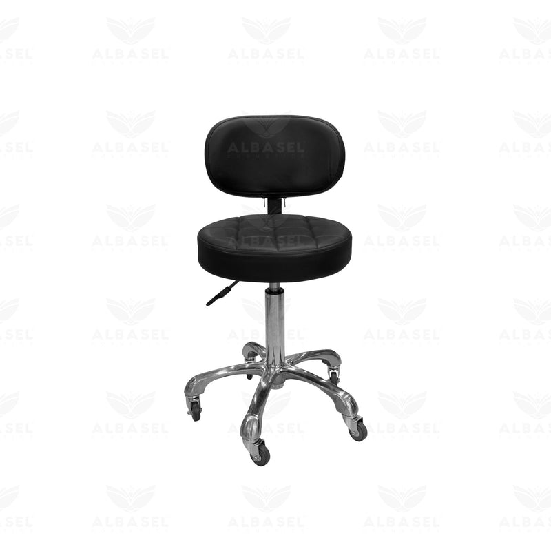 Rolling Round Beauty Salon Stool Chair in Black - al basel cosmetics 