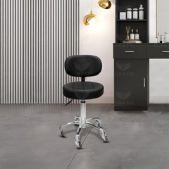 Rolling Round Beauty Salon Stool Chair in Black - al basel cosmetics 