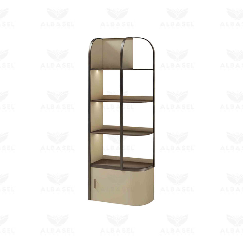 Beige Color Salon Spa Product Display Shelf Stand Left Set - al basel cosmetics