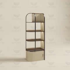 Beige Color Salon Spa Product Display Shelf Stand Right Set - al basel cosmetics