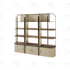 Beige Color Salon Spa Product Display Shelf Stand - al basel cosmetics 