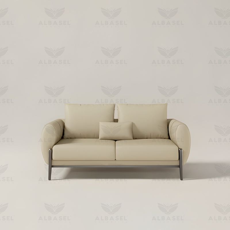 Beige Color Salon Spa Reception Waiting Sofa - reception sofa- salon beige color furniture - al basel cosmetics
