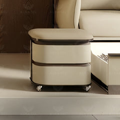 Beige Color Salon Spa Stool with 2 Tier Storage Shelves- salon stool - al basel cosmetics