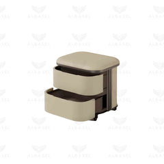 Beige Color Salon Spa Stool with 2 Tier Storage Shelves- salon stool - al basel cosmetics