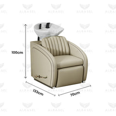 Beige Color Salon Spa Hair Washing Shampoo Chair  - shampoo chair - al basel cosmetics