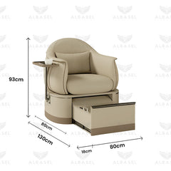 Beige Color Salon Spa Pedicure Chair with Sliding Basin - pedicure station - pedicure chair - salon furniture - salon chair - al basel cosmetics