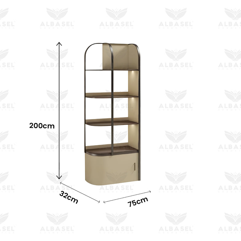 Beige Color Salon Spa Product Display Shelf Stand Right Set - al basel cosmetics