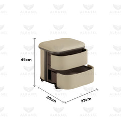 Beige Color Salon Spa Stool with 2 Tier Storage Shelves- salon stool - al basel cosmetics