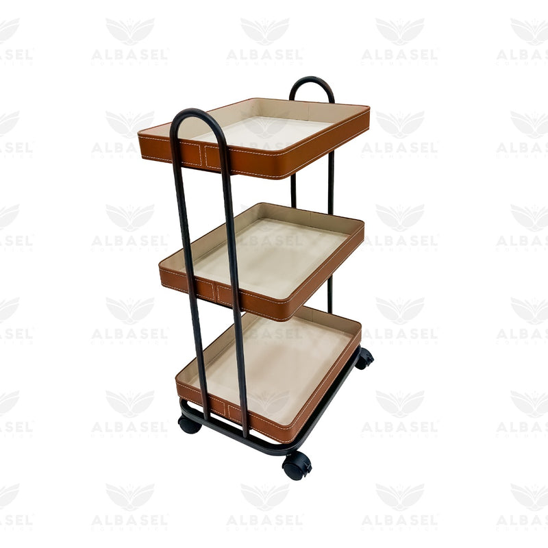 Beige Professional Salon & Spa Serving Trolley - salon furniture Saudi Arabia - Salon Trolley Qatar - Al Basel Cosmetics - UAE