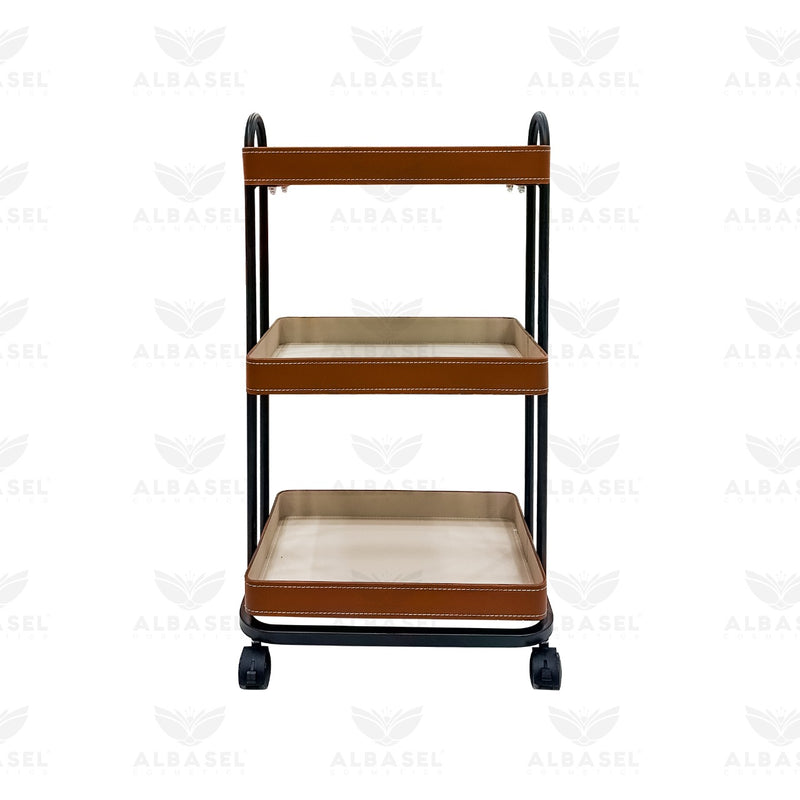 Beige Professional Salon & Spa Serving Trolley - salon furniture Saudi Arabia - Salon Trolley Qatar - Al Basel Cosmetics - UAE