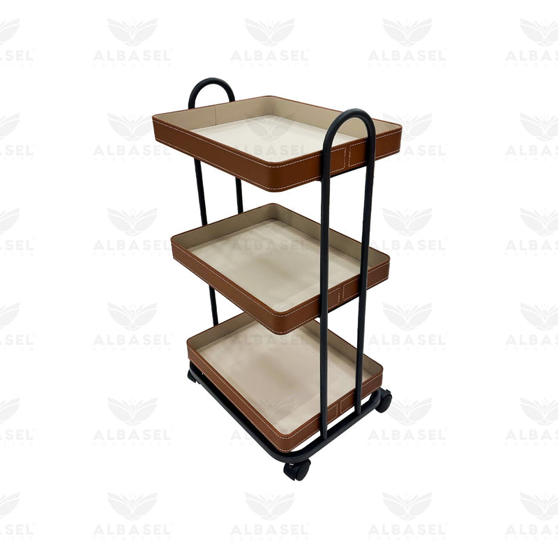 Beige Professional Salon & Spa Serving Trolley - salon furniture Saudi Arabia - Salon Trolley Qatar - Al Basel Cosmetics - UAE