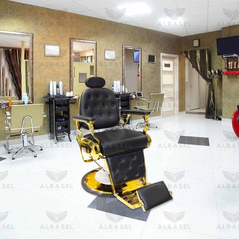 Black & Gold Gents Barber Chair