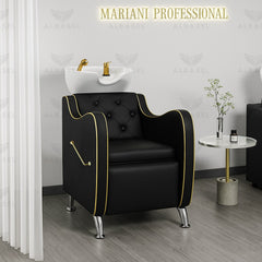 Black & Gold Salon Spa Hair Washing Shampoo Chair - shampoo chair - hair washing chair - al basel cosmetics