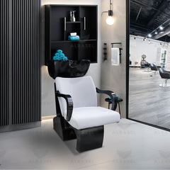 Black and Silver Hair Washing Shampoo Chair - al basel cosmetics