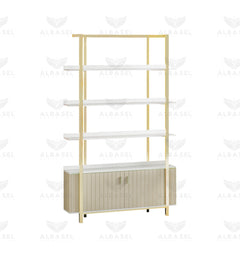 Cream Color Salon Spa Product Display Stand Shelf - salon product display stand - salon product shelf - al basel cosmetics