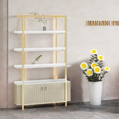 Cream Color Salon Spa Product Display Stand Shelf - salon product display stand - salon product shelf - al basel cosmetics