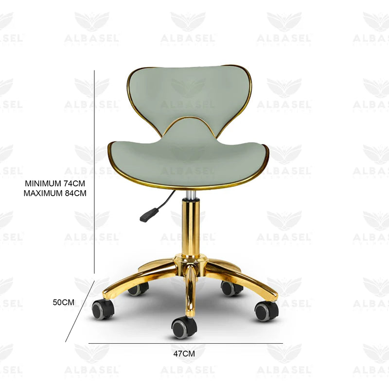 Green & Gold Salon Spa Stool with swivel