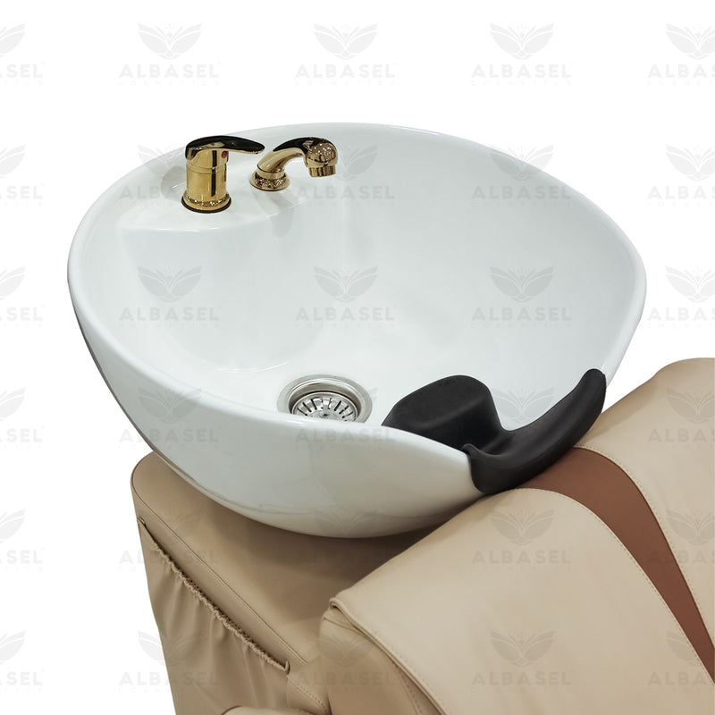 Hair Washing Shampoo Chair Beige Color for Salon Spa-al basel- salon furniture- hair washing - shampoo chair 