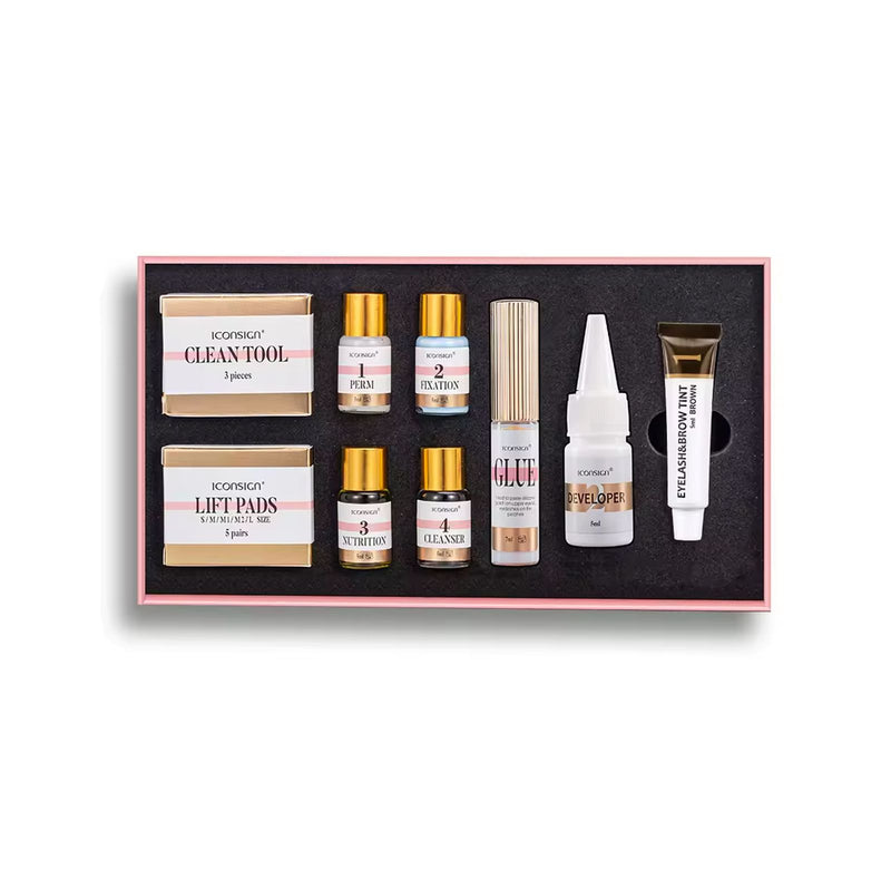 Black/Brown Lash Lifting & Tint Kit Iconsign– Fast Perm with Nutrition - lash kit - eyelash tint - Al Basel - UAE