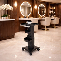 Professional Salon Trolley with Metal Frame - Hair Coloring Trolley - Metal framed hair coloring trolley - Al Basel Cosmetics - UAE