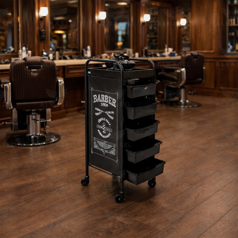 Professional Metal Salon & Spa Trolley Cart with Multi-Tier Storage and Wheels - meta frame trolley - storage trolley - Al Basel Cosmetics - UAE