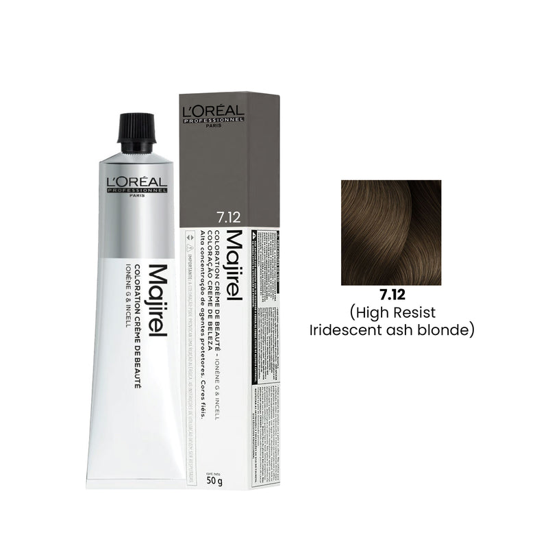 Hair Color Majirel 50ml 7.12 High Resist Iridescent Ash Blonde Loreal Professional-L’Oreal hair color-loreal uae- loreal professional- Al basel Cosmetics