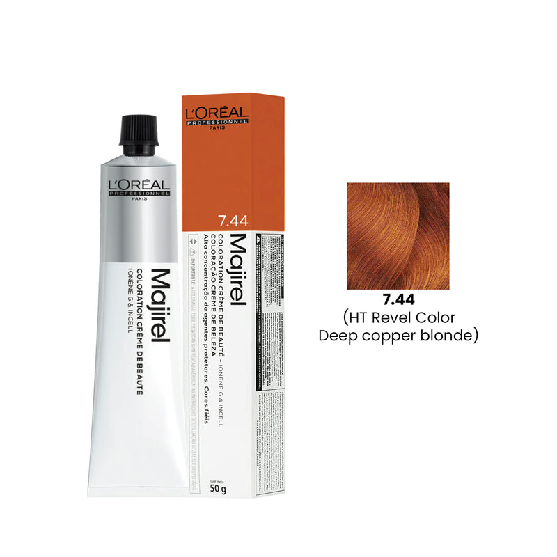 Hair Color Majirel 50ml 7.44 Deep Copper Blonde (HT Revel Color) Loreal Professional-L’Oreal hair color-loreal uae- loreal professional- Al basel Cosmetics