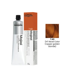 Hair Color Majirel 50ml 7.43 Copper Golden Blonde (HT Revel Color) Loreal Professional-L’Oreal hair color-loreal uae- loreal professional- Al basel Cosmetics