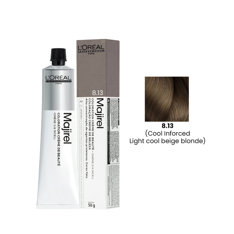 Hair Color Majirel 50ml 8.13 Cool Inforced Light Cool Beige Blonde Loreal Professional-L’Oreal hair color-loreal uae- loreal professional- Al basel Cosmetics