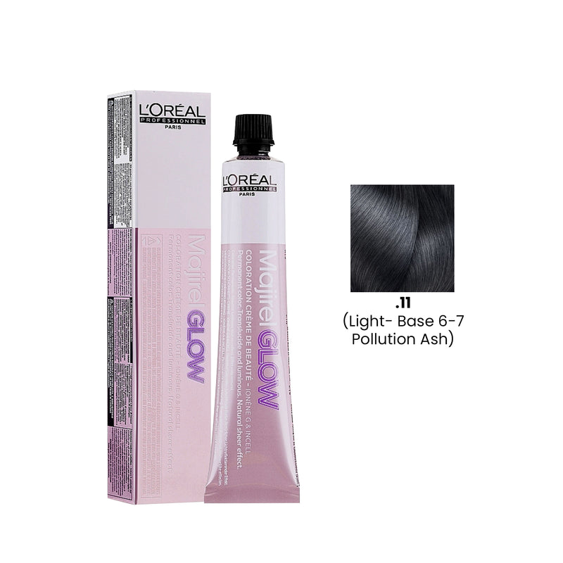 Hair Color Majirel Glow 50ml L.11 Light Bases 6-7 Pollution Ash Loreal Professional-L’Oreal hair color-loreal uae- loreal professional- Al basel Cosmetics