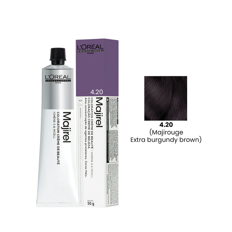 Hair Color Majirel 50ml 4.20 Majirouge Extra Burgundy Brown Loreal Professional-L’Oreal hair color-loreal uae- loreal professional- Al basel Cosmetics