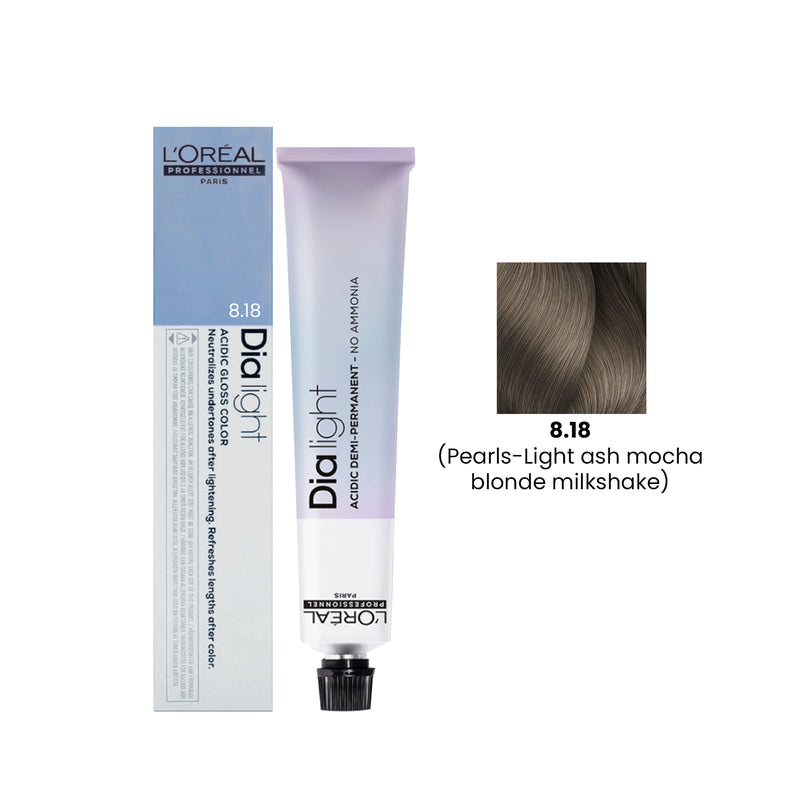 Hair Color Dia Light 50ml 8.18 Pearls Light Ash Mocha Blonde Milkshake Loreal Professional-L’Oreal hair color-loreal uae- loreal professional- Al basel Cosmetics