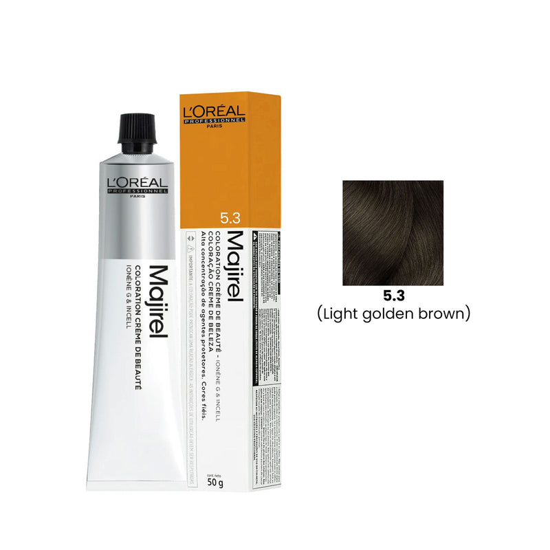 Hair Color Majirel 60ml 5.3 Light Golden Brown Loreal Professional - Loreal majirel hair color - Loreal Professional - Al Basel Cosmetics