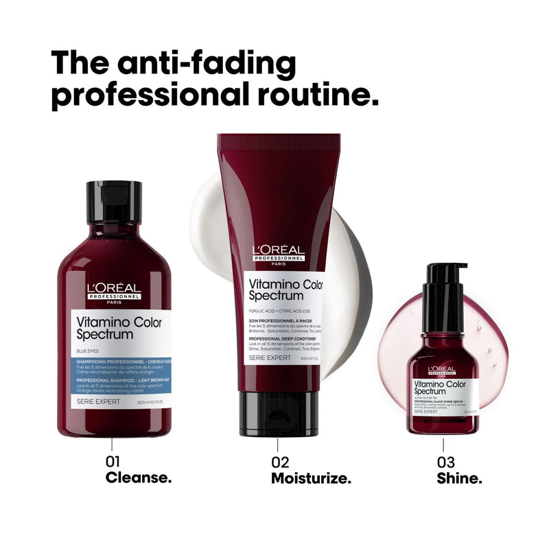 Vitamino Color Spectrum Blue Shampoo 300ml – Loreal Professionnel - Orange Tone Neutralizing Shampoo - - loreal UAE - loreal shampoo - shampoo for color treated hair - loreal vitamino color spectrum blue - shampoo - Al Basel - UAE