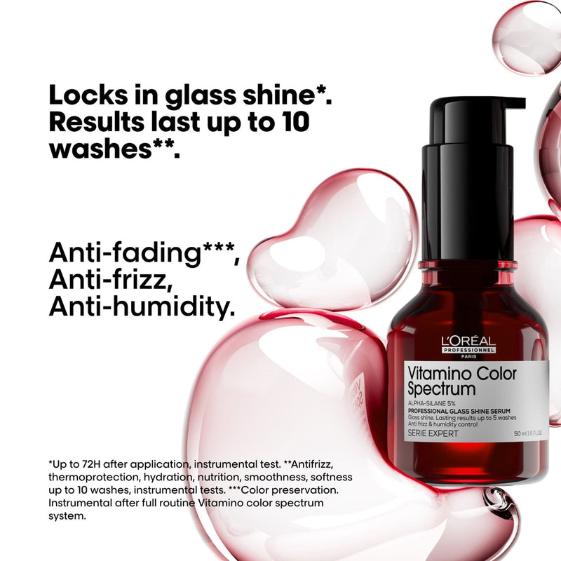 Vitamino Color Spectrum Glass Shine Hair Serum 50ml - Loreal Professionnel - hair serum - loreal hair serum for colored hair - loreal UAE - Al Basel - UAE - hair serum for anti frizz