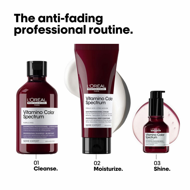 Vitamino Color Spectrum Purple Shampoo 300ml – Loreal Professionnel - Yellow Tone Neutralizing Shampoo - shampoo - loreal shampoo - loreal UAE - shampoo for blond hair - shampoo for color treated hair - vitamino color spectrum purple dyes - Al Basel - UAE