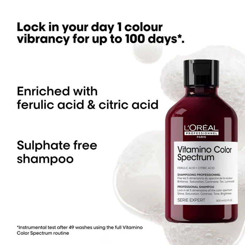 Vitamino Color Spectrum Shampoo 1500ml – Loreal Professionnel - Shampoo For Color Treated Hair - shampoo for color treated hair - hair shampoo - loreal UAE - loreal shampoo for colored hair - vitamino color spectrum shampoo - Al Basel - UAE
