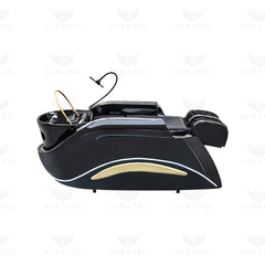 Luxury Black Shampoo Bed with Full-Body Massage for Hair Washing & Relaxation - Hair washing chair Riyadh - Salon Hair washing bed Oman - Al Basel - UAE