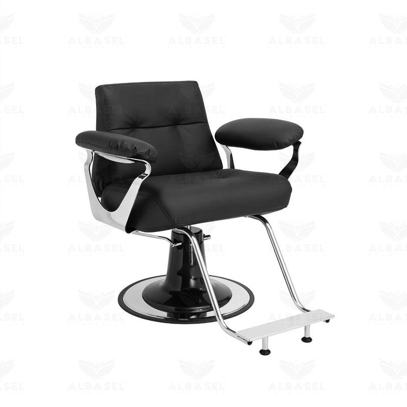 Luxury Black and Silver Styling Chair for Ladies Salons - Ladies Salon Chair Riyadh - Ladies hair styling chair Oman - Al Basel - UAE