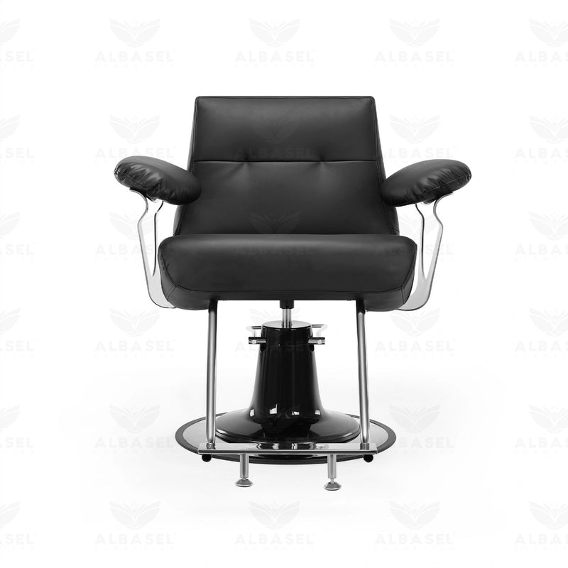 Luxury Black and Silver Styling Chair for Ladies Salons - Ladies Salon Chair Riyadh - Ladies hair styling chair Oman - Al Basel - UAE