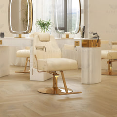 Luxury Cream & Gold Ladies Salon Spa Hair Styling Chair - salon chair - ladies chair - salon furniture uae - spa furniture - al basel cosmetics