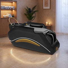 Luxury Black Shampoo Bed with Full-Body Massage for Hair Washing & Relaxation - Hair washing chair Riyadh - Salon Hair washing bed Oman - Al Basel - UAE