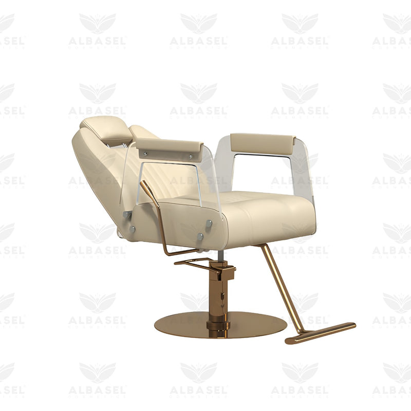 Luxury Cream & Gold Ladies Salon Spa Hair Styling Chair - salon chair - ladies chair - salon furniture uae - spa furniture - al basel cosmetics