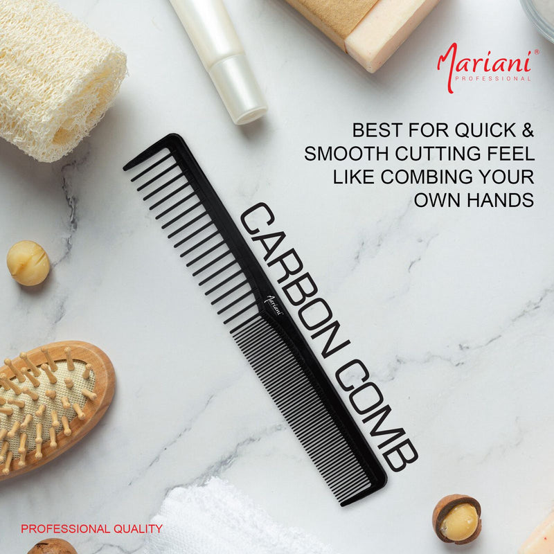 Hair Styling Carbon Fiber Comb Mariani 8040- fiber comb- al basel- carbon fiber comb- UAE-Hair Styling comb - hair cutting comb