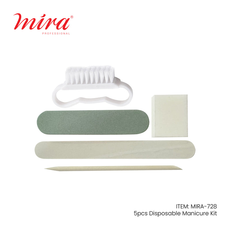 Disposable Manicure Pedicure 5 Pcs Tools Set 728 Mira-nail art tool-albasel cosmetics