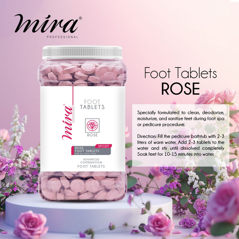 Mira Rose 420pcs x 6.5gm Foot Tablets Jar - pedicure foot tablets- foot care - foot tablets - al basel cosmetics