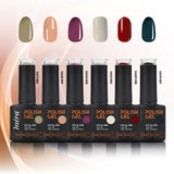 Mira Gel Nail Polish (6 Pcs) Set with Portable UV Light Nail Dryer, Base & Top Coat- gel nail polish- nail care- nail art tools- uv light nail dryer- top coat- base coat- Al Basel Cosmetics- UAE