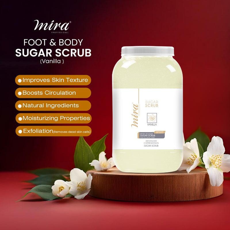 Foot & Body Sugar Scrub Vanilla 5Kg Mira- sugar scrub - body scrub - al basel cosmetics