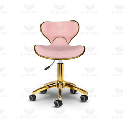 Pink & Gold Salon Spa Stool with swivel - al basel cosmetics- salon stool