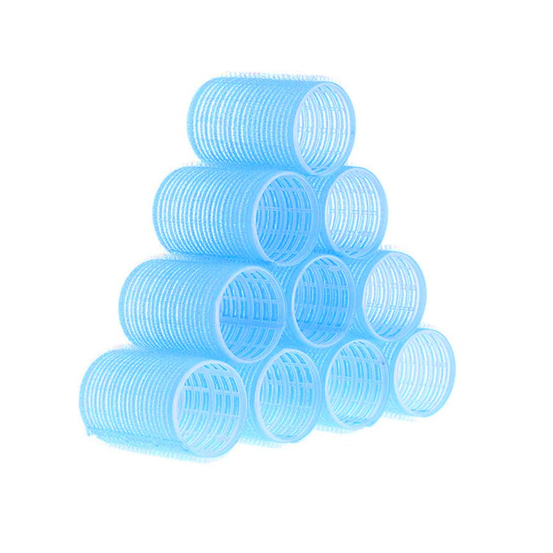 Plastic Hair Rollers Self Grip Curlers Blue 10pcs